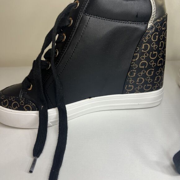 Guess Womens Bending Black Round Toe Lace Up Casual Sneaker Shoes Size 9 M - Picture 9 of 10